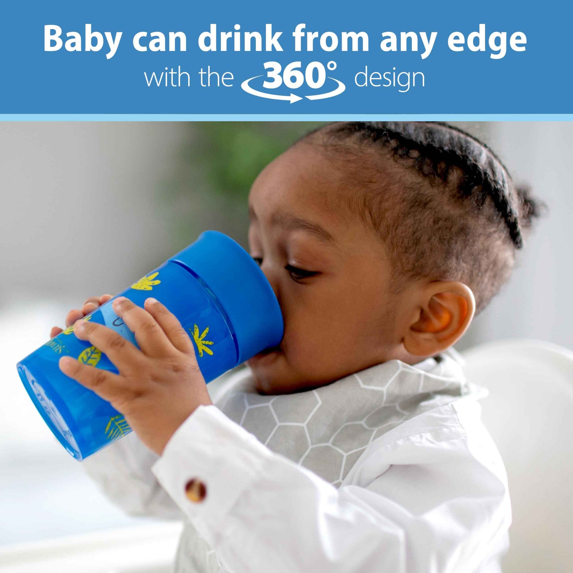 Dr. Brown's Polypropylene (PP) Milestones Cheers 360 Sippy Training Cups for Babies and Toddlers - Blue/Green - 10oz - 2-Pack - 9m+