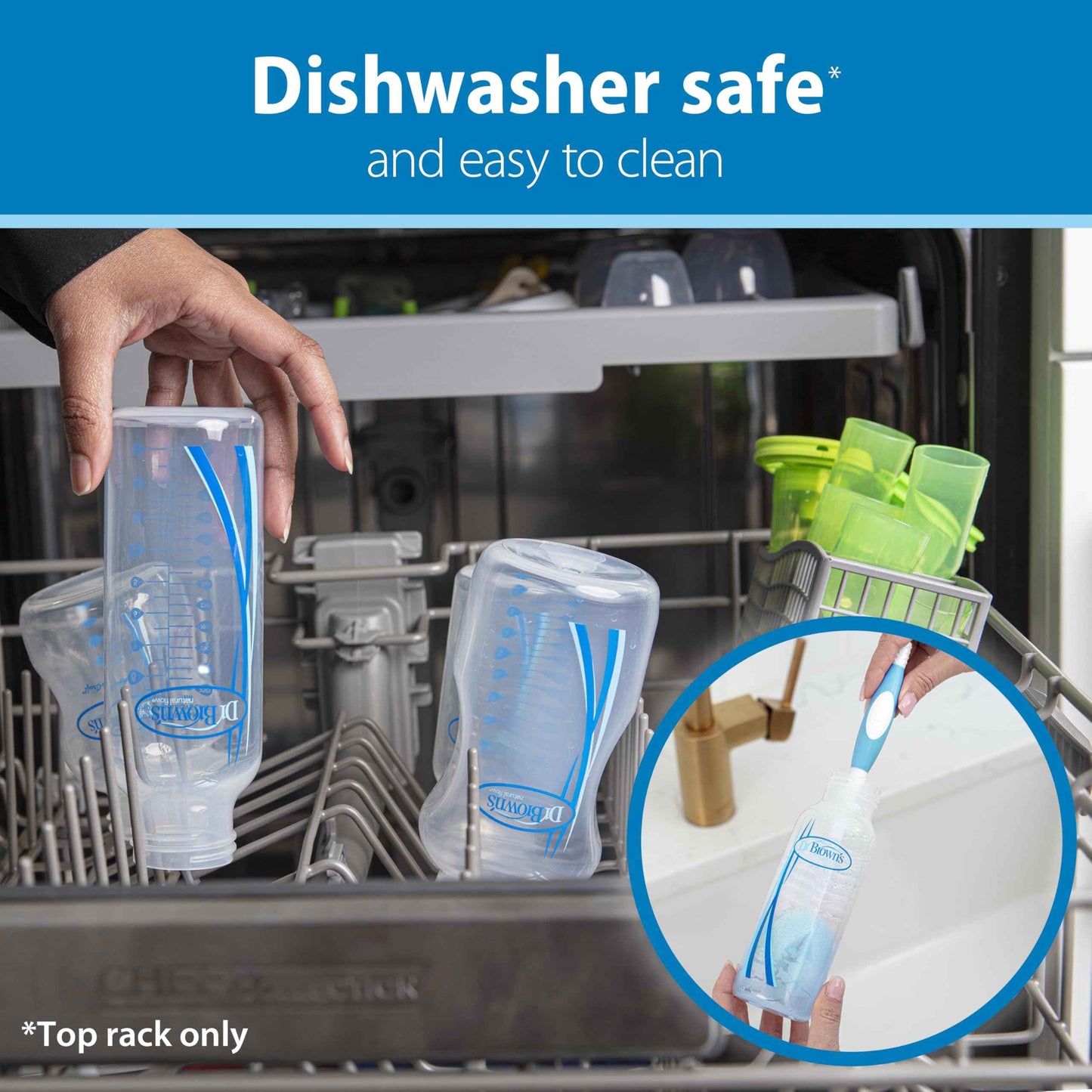 Dr. Brown's Natural Flow Anti-Colic Options+ Narrow Baby Bottle, Goat and Squirrel, 8 oz/250 mL, with Level 1 Slow Flow Nipple, BPA Free, 0m+, 2-Pack