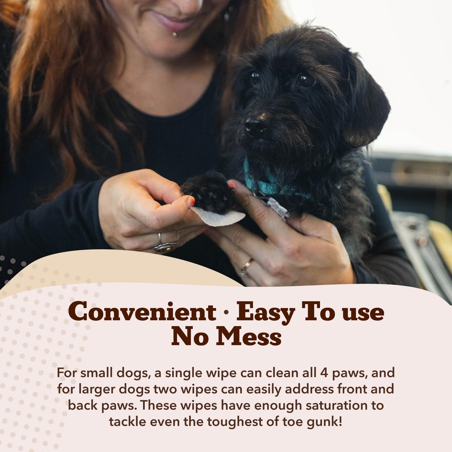 Natural Dog Company Wrinkle Wipes for Dogs, 100 Count, Hypoallergenic Dog Wipes, Wrinkle Wipes French Bulldog, Cleaning & Deodorizing, Dog Wipes for Grooming Faces, Paws & Butts