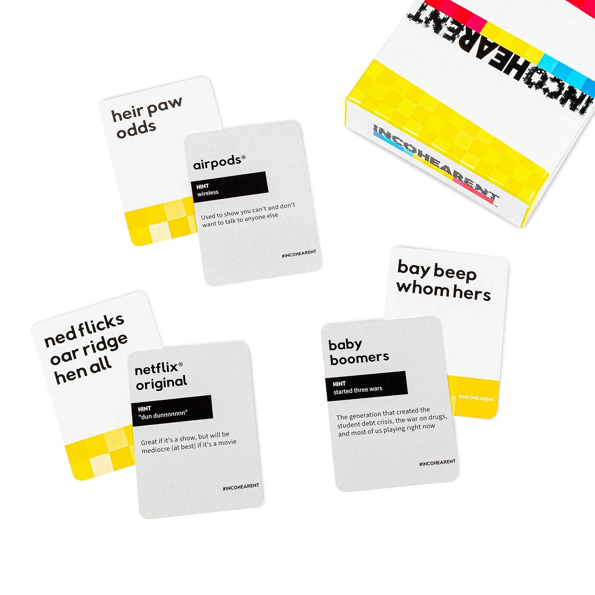 Guess The Gibberish Card Game for Families by Relatable, From The Creators of Incohereant, Fun Kids Games for Kids 12+ Includes 400 Cards & Sand Timer, Perfect Stocking Stuffers, & Christmas Games