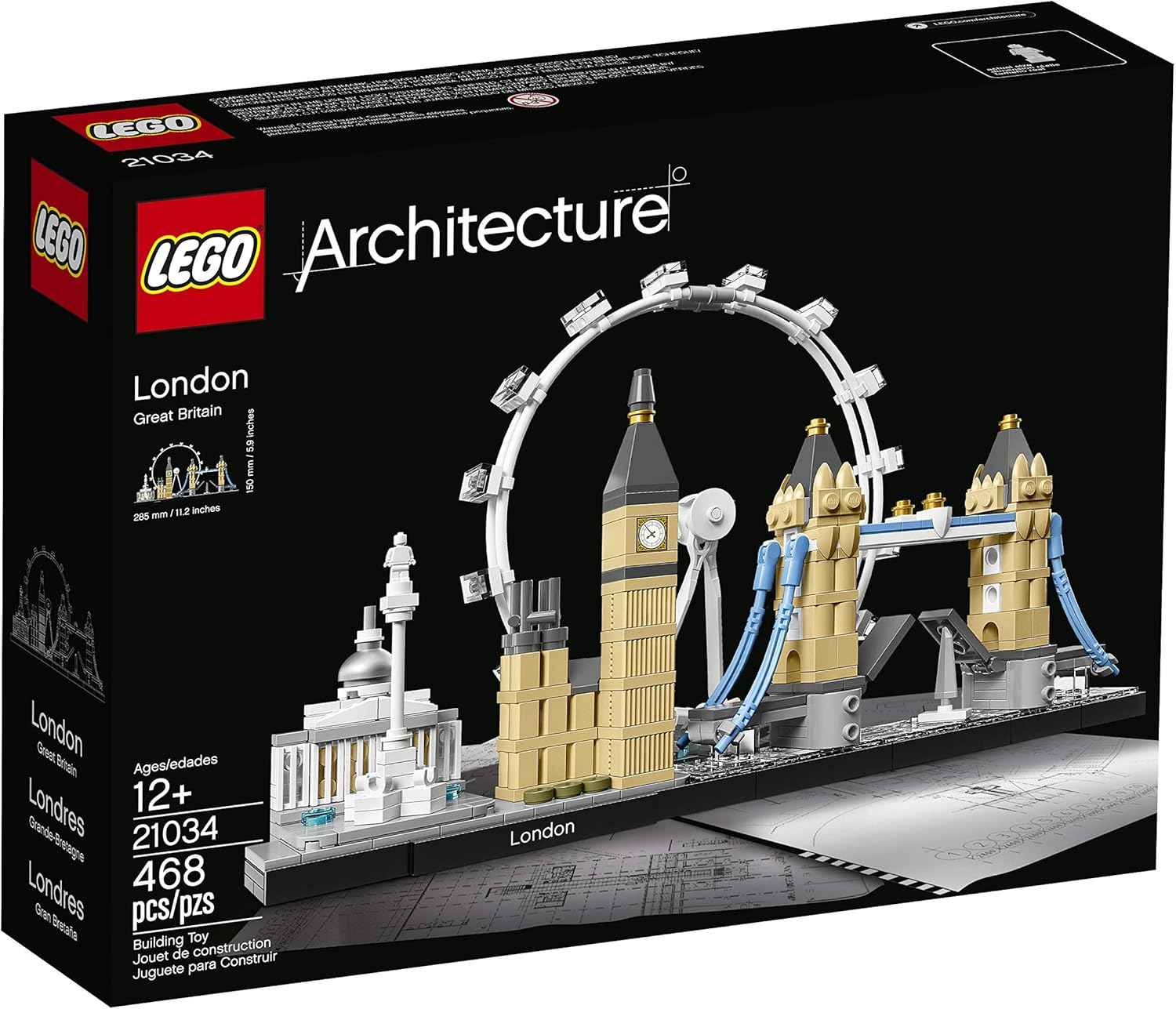LEGO Architecture London Skyline Collection 21034 Building Set Model Kit and Gift for Kids and Adults (468 pieces)