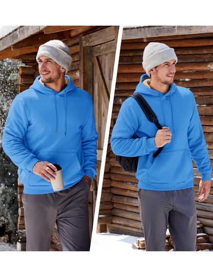 TACVASEN Men's Sherpa Lined Hoodies Winter Warm Fleece Hooded Sweatshirts