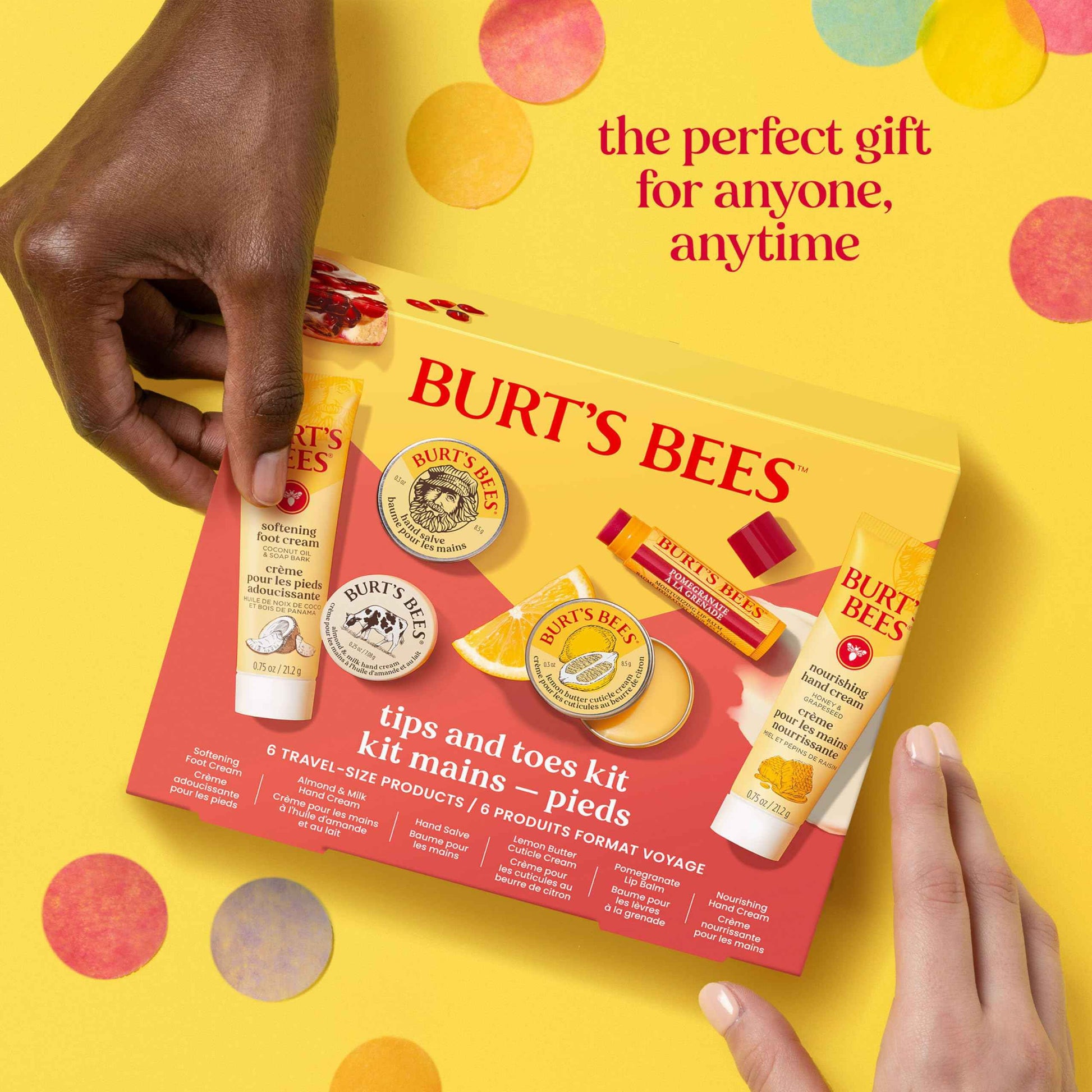 Burt's Bees Christmas Gifts, 3 Body Skincare Stocking Stuffers, Hand Repair Set, 3 Hand Creams plus Gloves - Almond Milk Hand Cream, Lemon Butter Cuticle Cream, Shea Butter Hand Repair Cream
