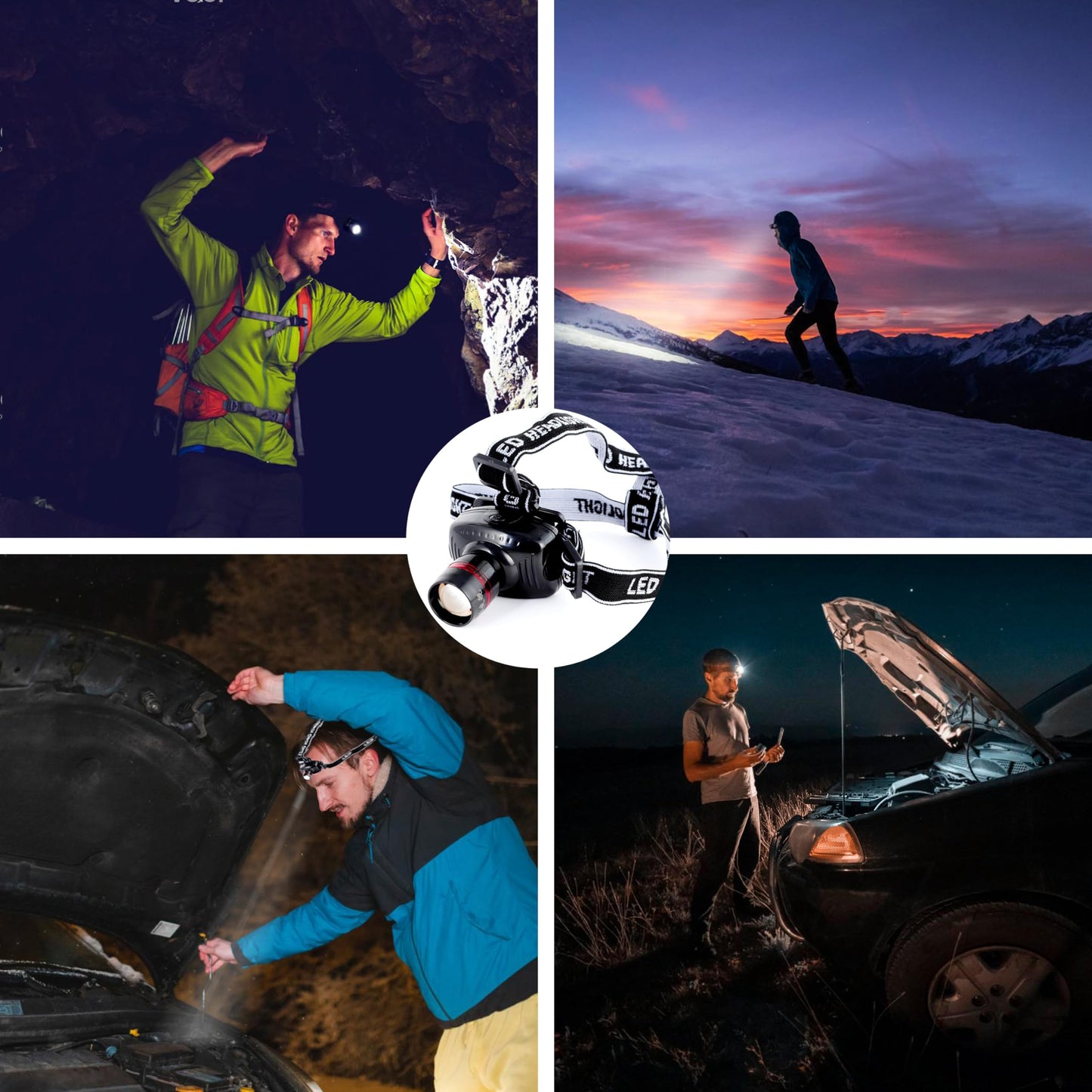 Car Roadside Emergency Kit, with Jumper Cables Automotive Kit,Car Safety Roadside Assistance Kit Headlamp,Tow Straps, Safety Hammers, Rainwear, Gloves.Black