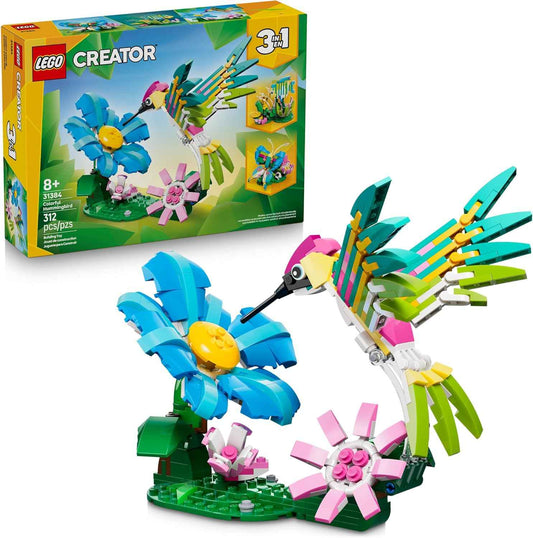 LEGO Creator 3 in1 Wild Animals: Colorful Hummingbird Building Toy for Girls, Boys, & Kids, Ages 8+ - Build a Bird, Butterfly, or Tropical Fish - Gift Idea for Birthdays - 31384