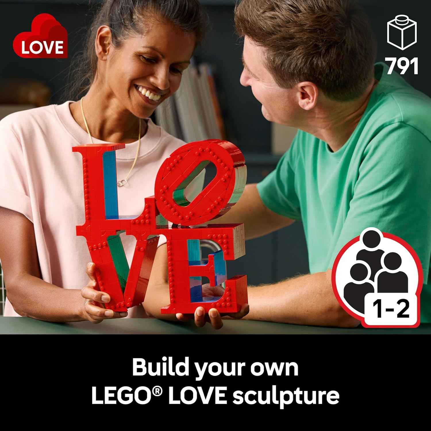 LEGO Art Love Collectible Building Set - DIY Kit for Adults, Ages 18+ - Gift for Birthdays - Home Decor to Display on Table - 31214