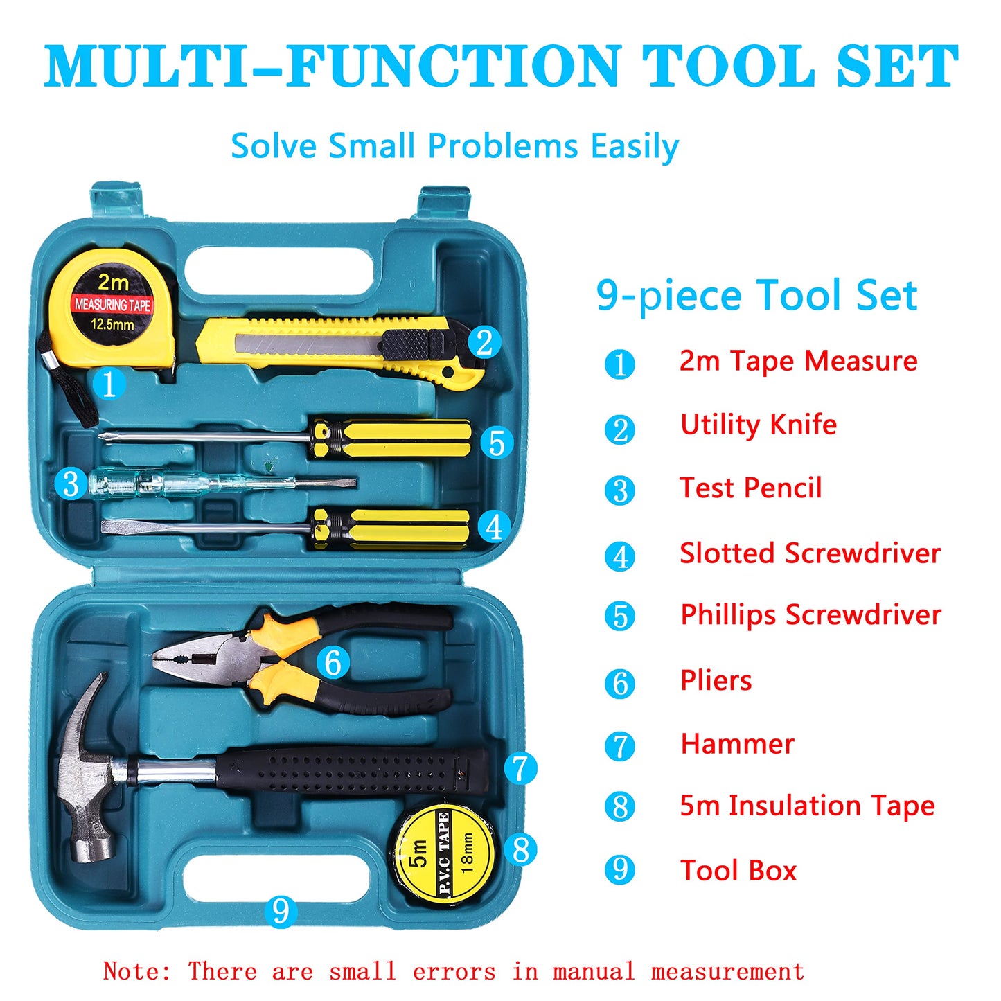 Roadside Assistance Emergency Kit - Car Emergency Kit with Jumper Cables (Upgraded) Emergency Roadside Kit for Car 142 Pieces Car Safety Kits,Tow Strap,Tool Kit,Reflective Warning Triangle