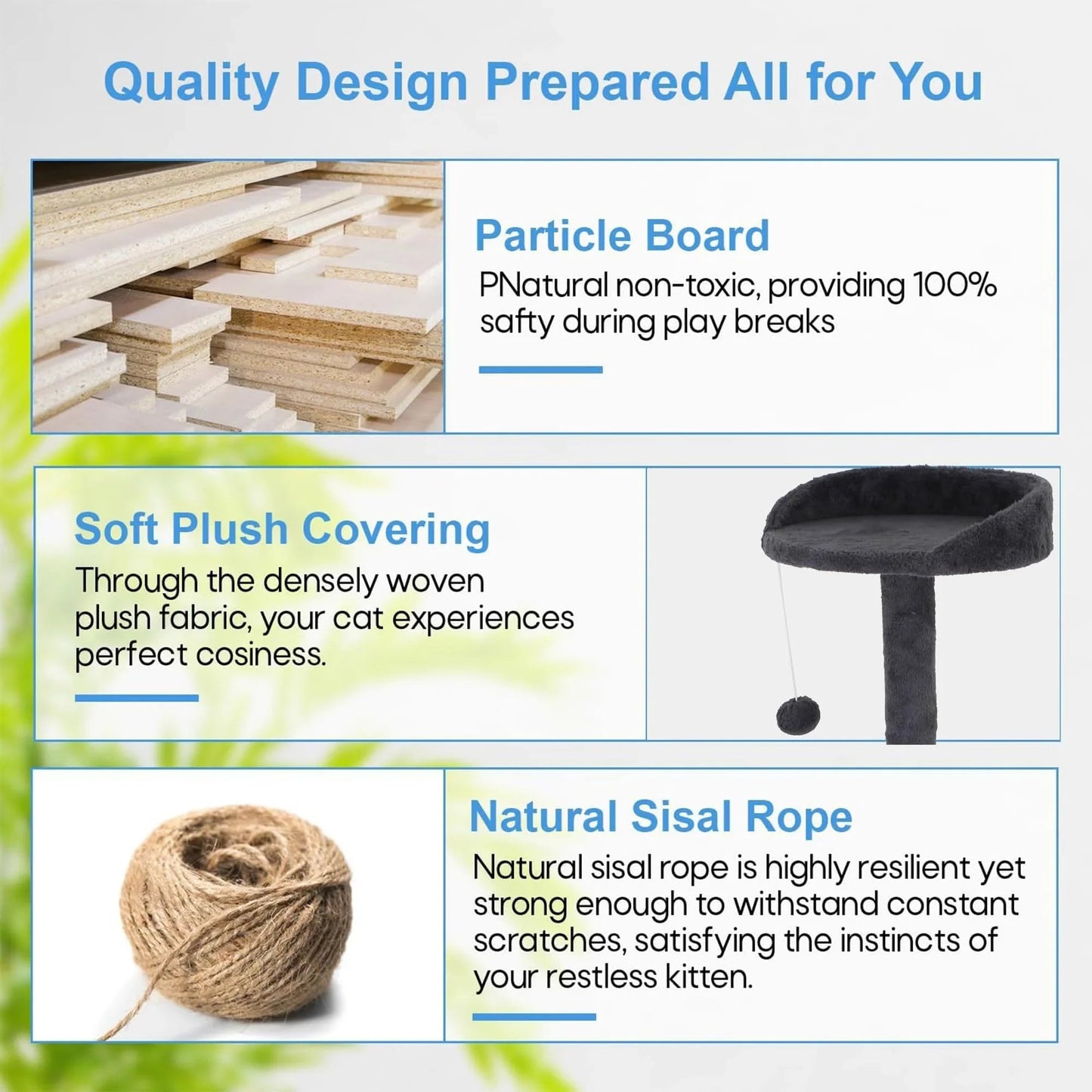 FDW Cat Tree 54in Cat Tower Multi-Level Durable Cat Scratching Post & Cozy Fun Cat Jumping Platform Space Saving Cat Condo Pet Play House for Indoor Cats,Dark Gray jlhbookstore.store