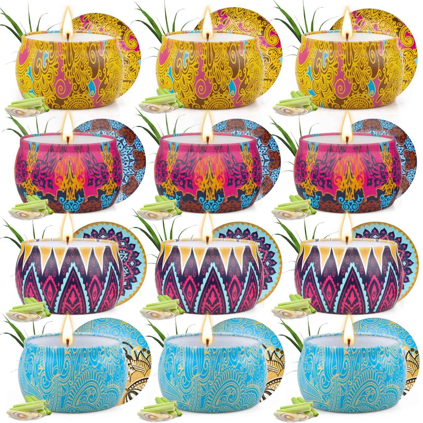 Scented Candles Gift Set,12 Pack Candles for Home Scented, 300 Hour Long Lasting Soy Wax Aromatherapy Candle Set, Birthday Gifts for Women with Gift Box