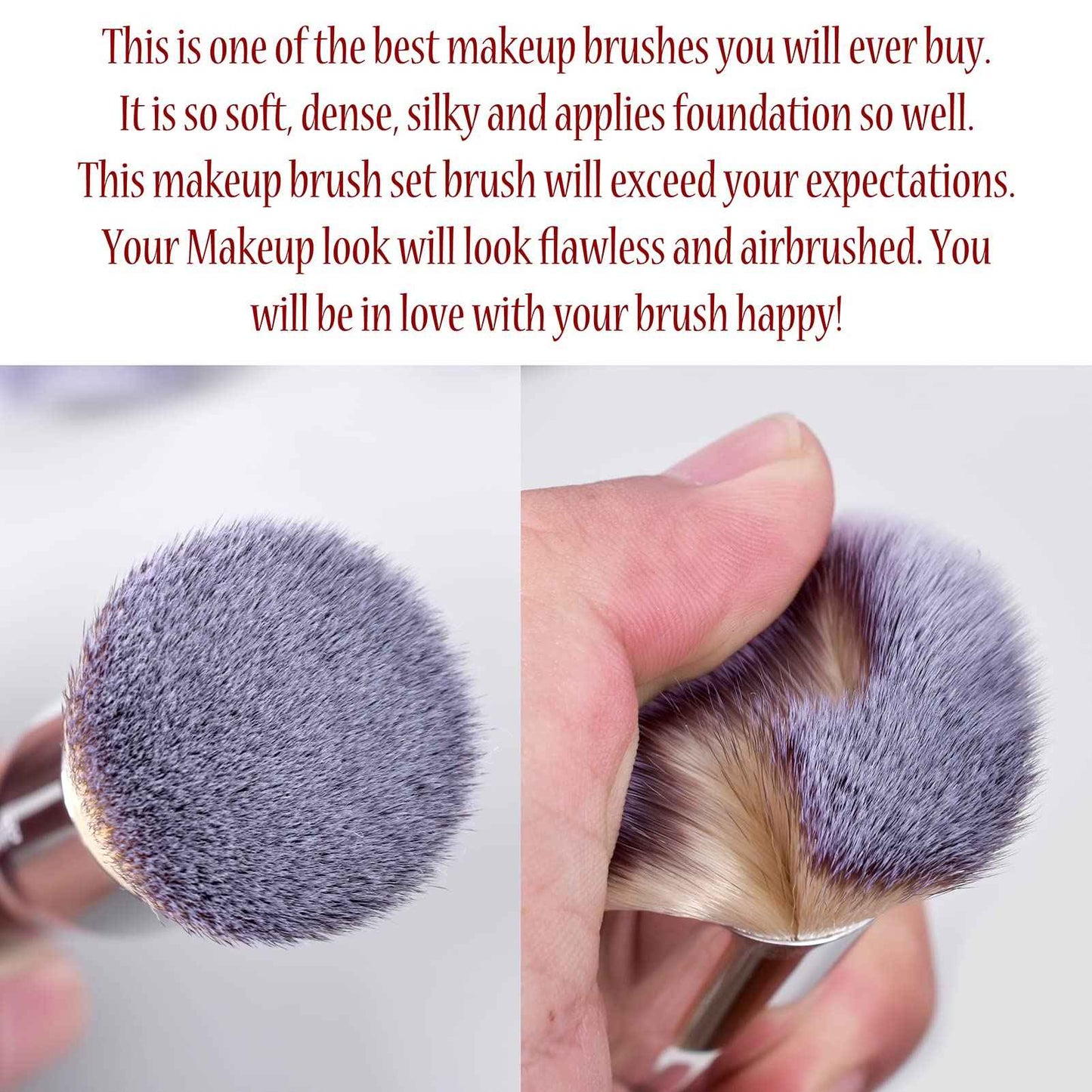 Bueart Design 19Pcs ULTRA SOFT Black labeled DENSE HAIR Makeup Brushes set Contains large powder Flat Foundation Ultimate Blending Make up Brush set Blush Face Brush Concealers contour Eyeshadow