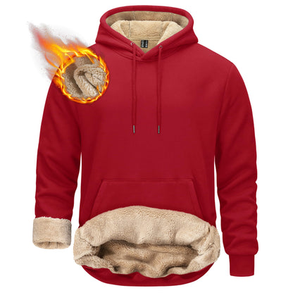 TACVASEN Men's Sherpa Lined Hoodies Winter Warm Fleece Hooded Sweatshirts