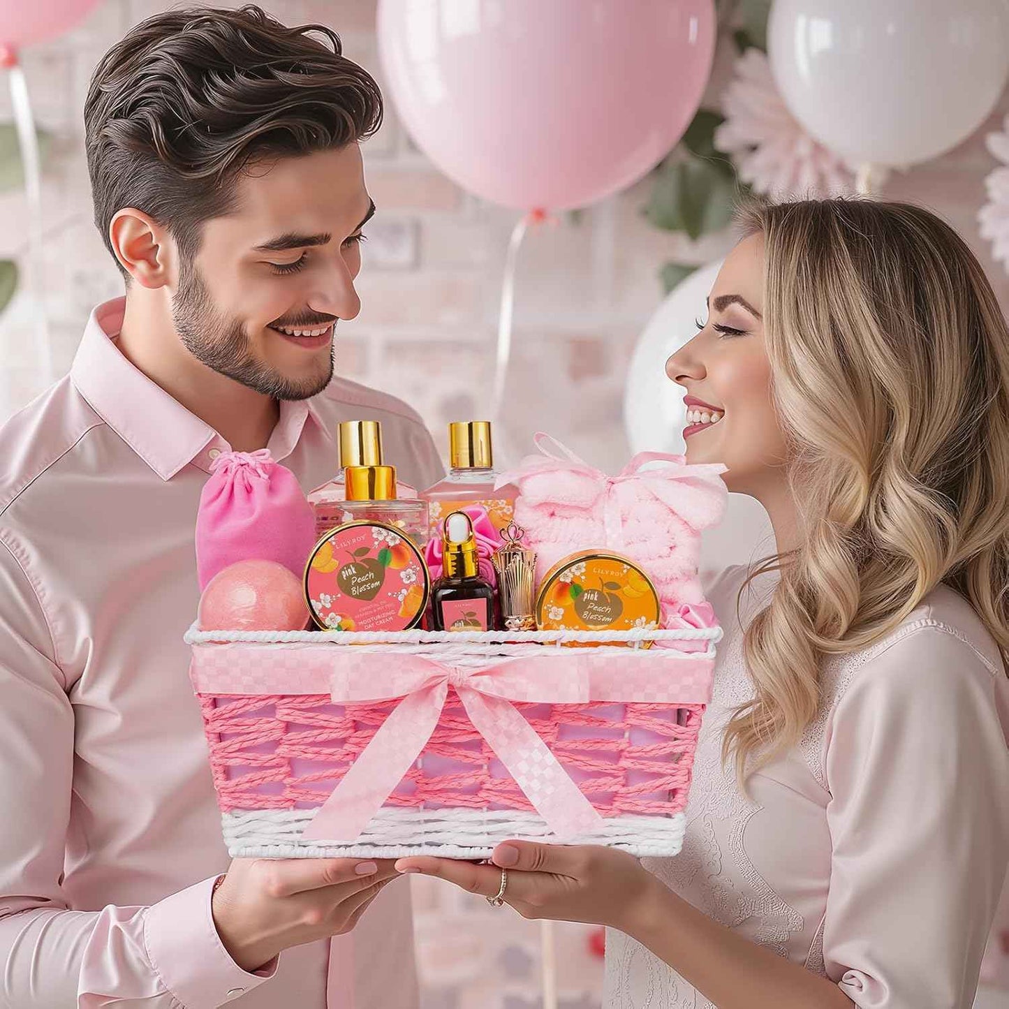 25Pcs Christmas Gifts for Women - Luxury Bath and Body Spa Gift Basket for Women with Necklace | Relaxing Care Kit Valentine's Mothers Day Gifts for Mom Gift Baskets for Anniversary or Bridal Shower