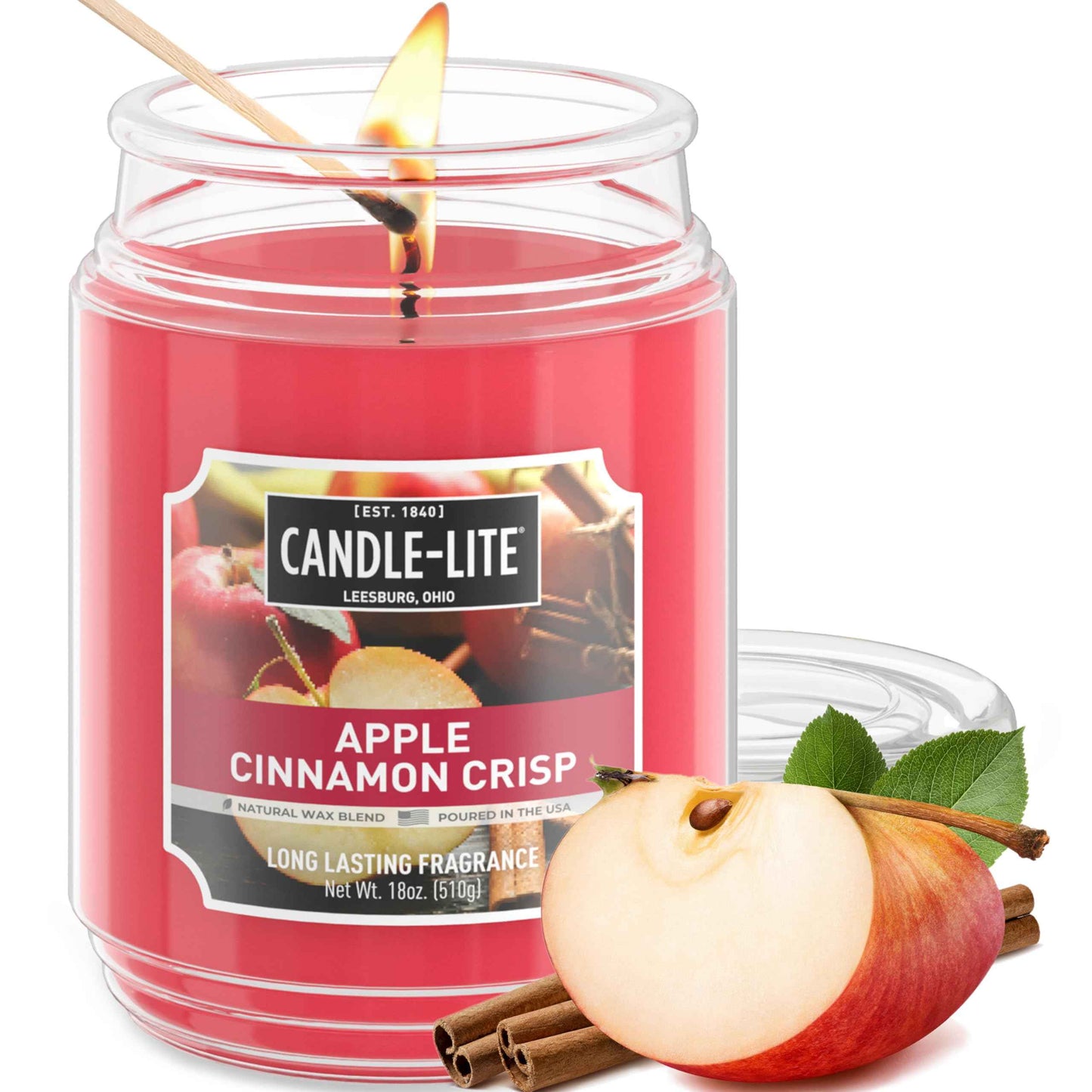 Candle-lite Fall Scented Candles, Creamy Vanilla Swirl, 18 oz Jar, Proudly Poured in The USA, Aromatherapy Candle, Single-Wick with 110 Hours of Burn Time, Perfect for Creating a Relaxing Ambiance