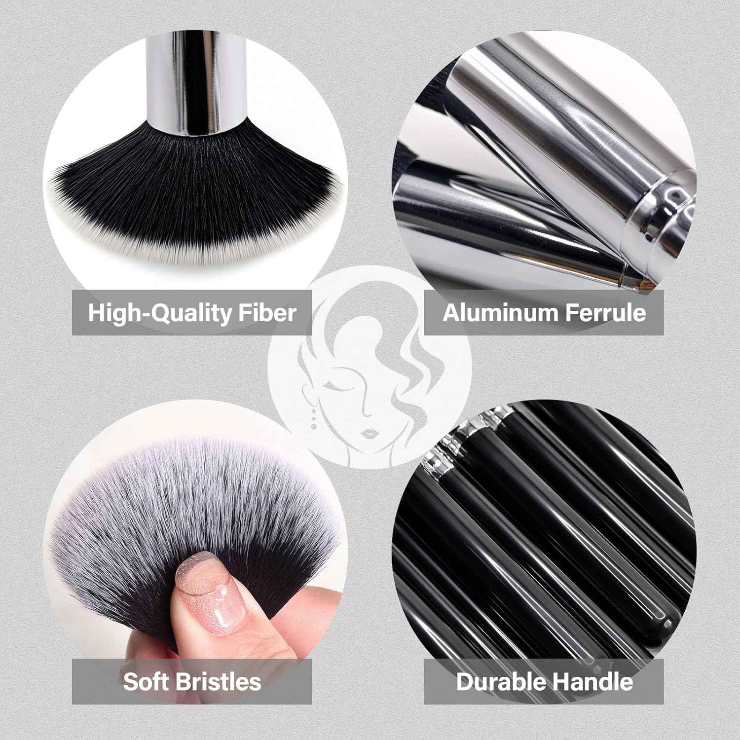 Makeup Brushes Set, Mlemle Professional 25 Pcs Makeup Kit, Include Foundation Powder Blush Concealers Eye shadows 21 Pcs Makeup Brushes and 2 Powder Puff, 2 Makeup Sponge(B01-Black)