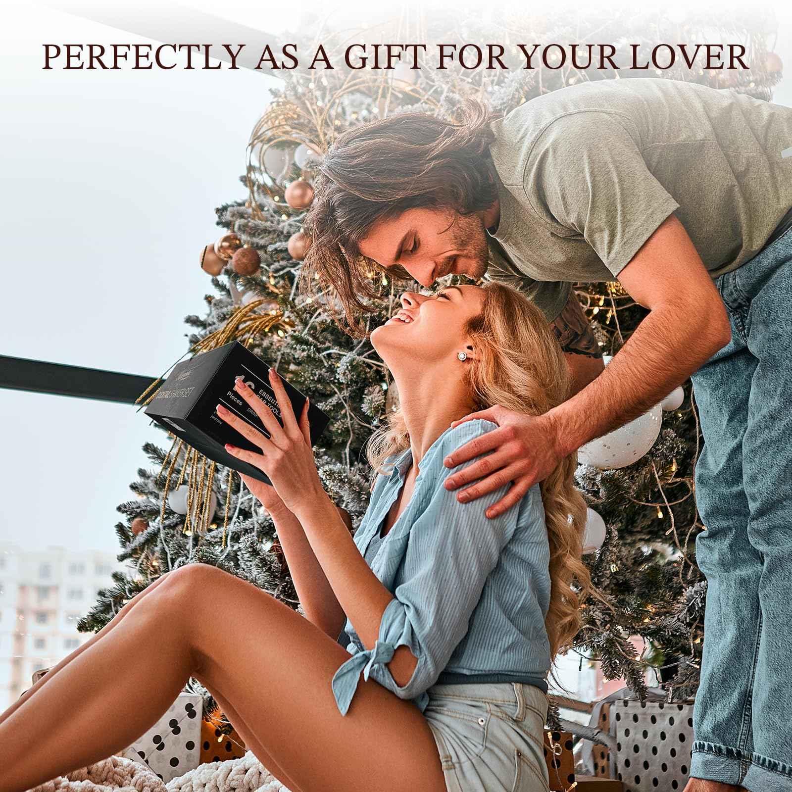 KITESSENSU Cocktail Shaker Set Bartender Kit with Stand | Bar Set Drink Mixer Set with All Essential Accessory Tools: Martini Shaker, Jigger, Strainer, Mixer Spoon, Muddler, Liquor Pourers |Silver