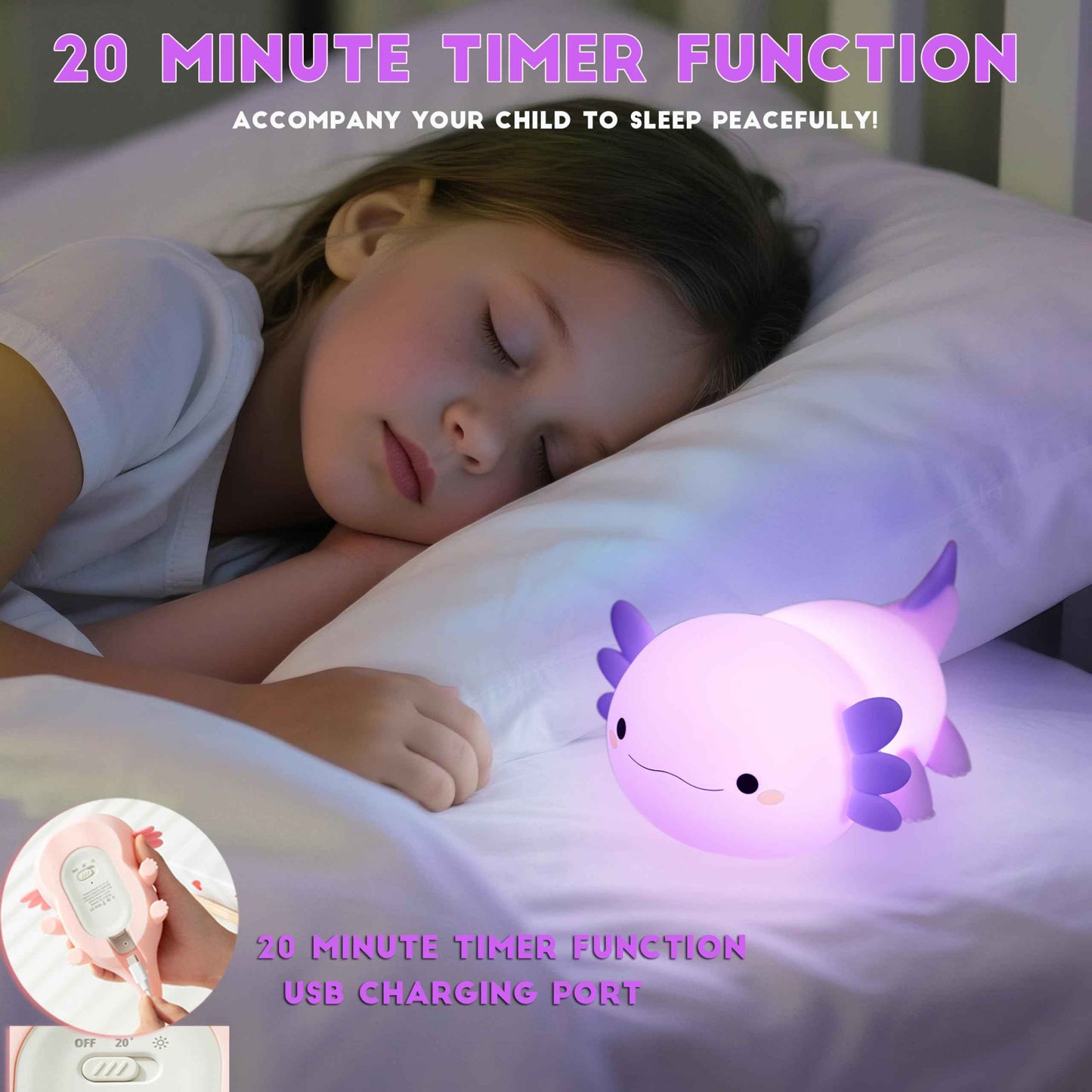 DREAMING MY DREAM Cute Duck Lamp,Do Do Duck Night Light,Silicone Squishy Nursery Bedside Lamp,USB Rechargeable Touch Table Lampfor Bedrooms, Living Room Decor Gift Toy
