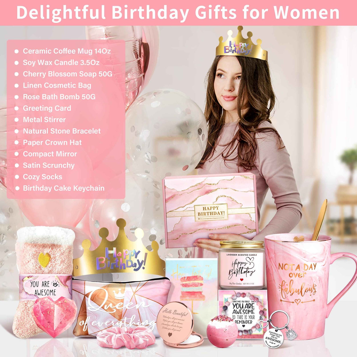 Jumway Not A Day Over Fabulous Mug Gifts Set- Birthday Gifts for Women - Funny Birthday Gift Ideas for Her,Friends, Coworkers, Her, Wife, Mom, Daughter, Sister, Aunt Ceramic Marble Mug 14 Oz