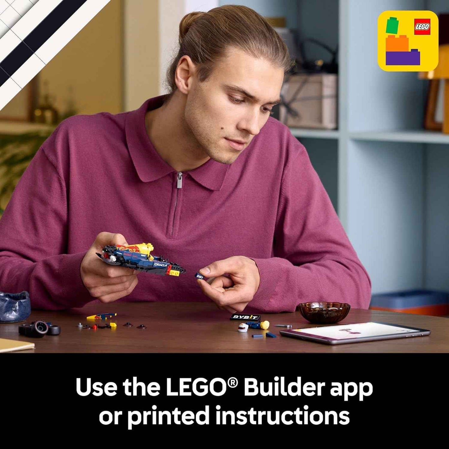 LEGO Speed Champions Oracle Red Bull Racing RB20 F1 Race Car Model Kits - Building Set for Adults, Ages 18+ with Realistic Features - Red Bull DIY Crafts for Display - Gift Idea for F1 Fans - 77243