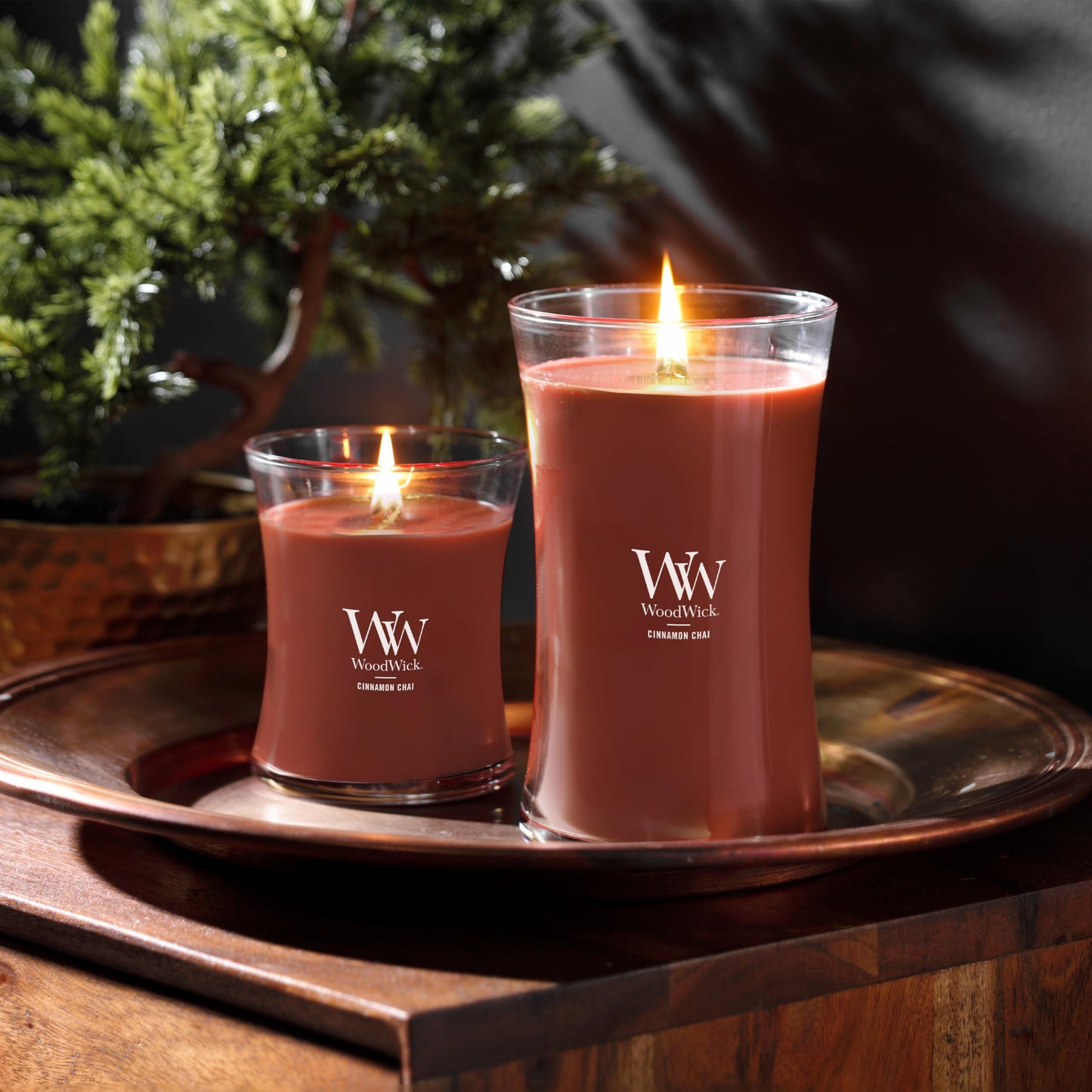 WoodWick Cinnamon Chai Holiday Candle Gifts for Women and Men, 9.7 oz Medium Hourglass Candle with Crackling Wick jlhbookstore.store