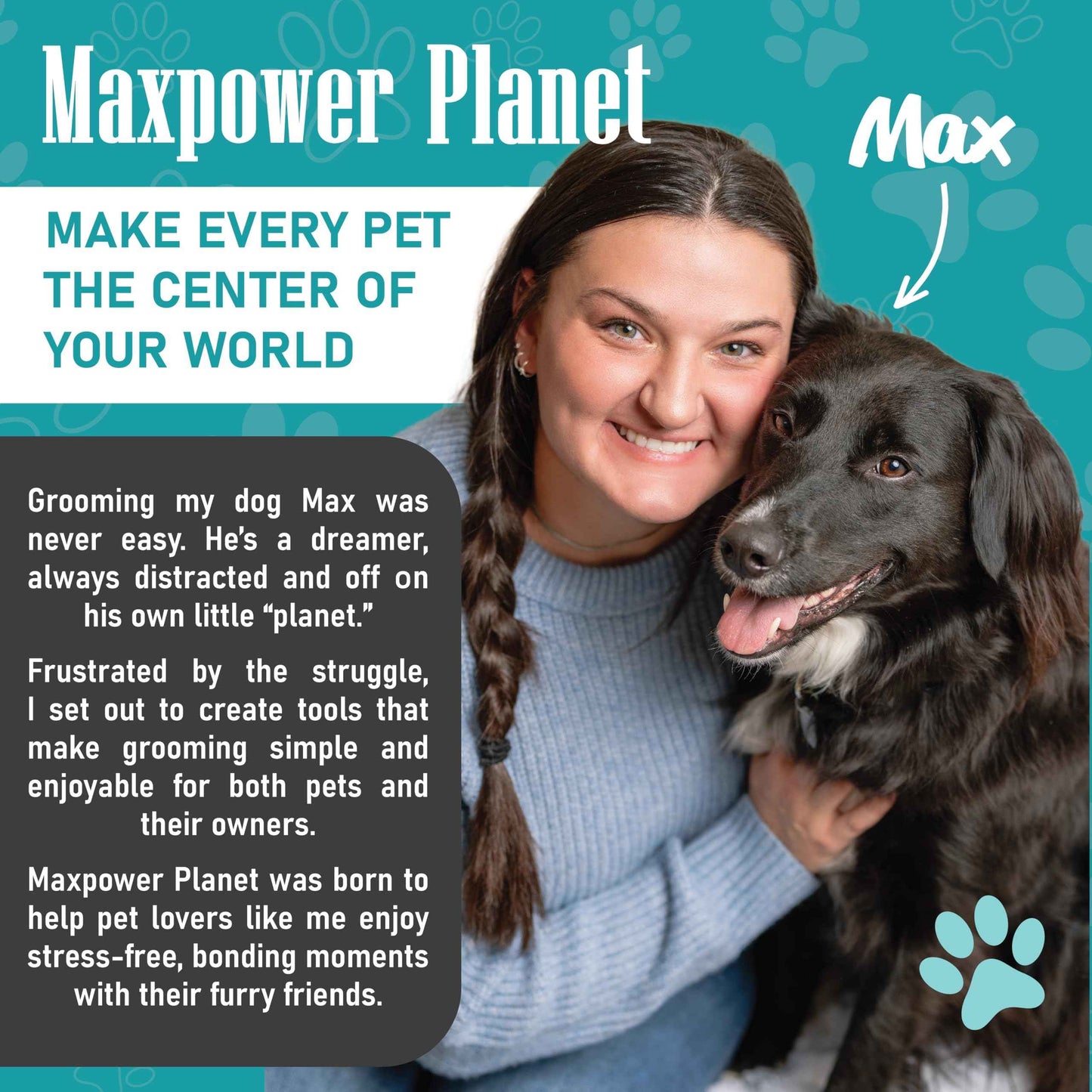 Maxpower Planet Pet Grooming Brush - Double Sided Shedding and Dematting Undercoat Rake Comb for Dogs and Cats,Extra Wide (B1 - Rake, Gloves & Comb, Large)