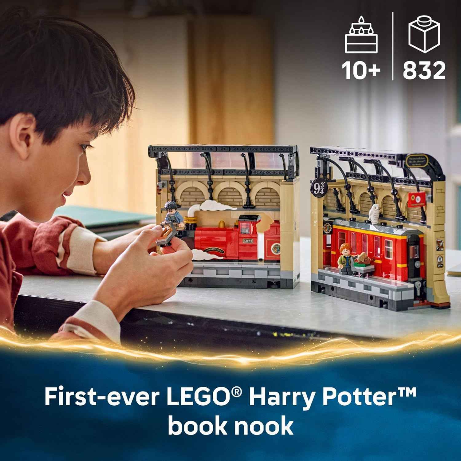 LEGO Harry Potter Book Nook: Hogwarts Express Building Set - Bedroom Shelf Decor for Boys, Girls, & Fans, Ages 10+ - Collectible Harry & Ron Minifigures - Birthday Gift Idea - 76450