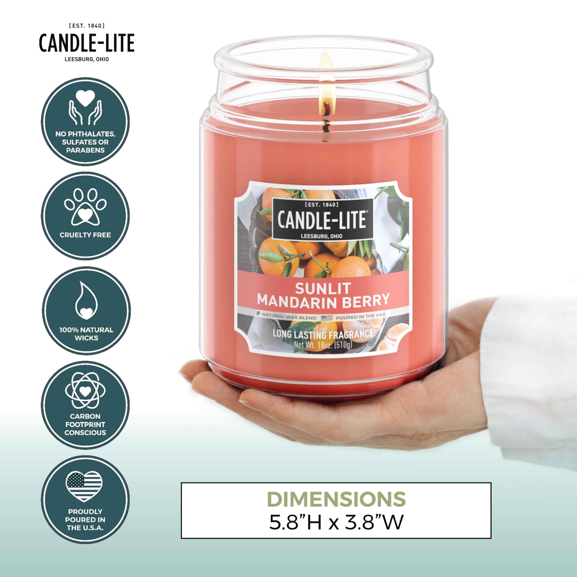 Candle-lite Fall Scented Candles, Creamy Vanilla Swirl, 18 oz Jar, Proudly Poured in The USA, Aromatherapy Candle, Single-Wick with 110 Hours of Burn Time, Perfect for Creating a Relaxing Ambiance