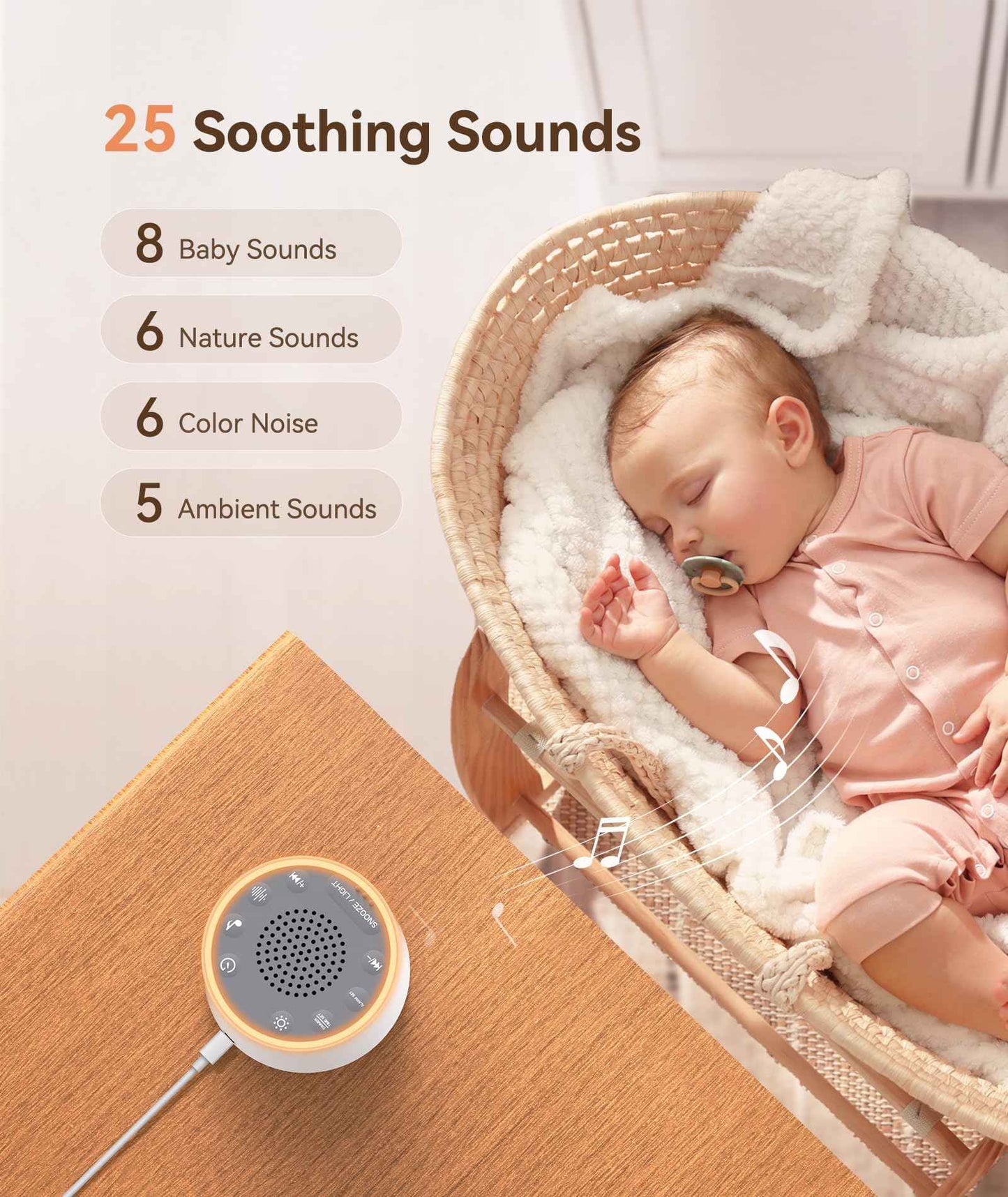 Dreamegg Sound Machine for Sleep - D1 Nova White Noise Sound Machine for Baby Adult with Alarm Clock, Soothing Sounds, Dimmable, White Noise Alarm Clocks for Bedrooms Heavy Sleepers Travel, Black
