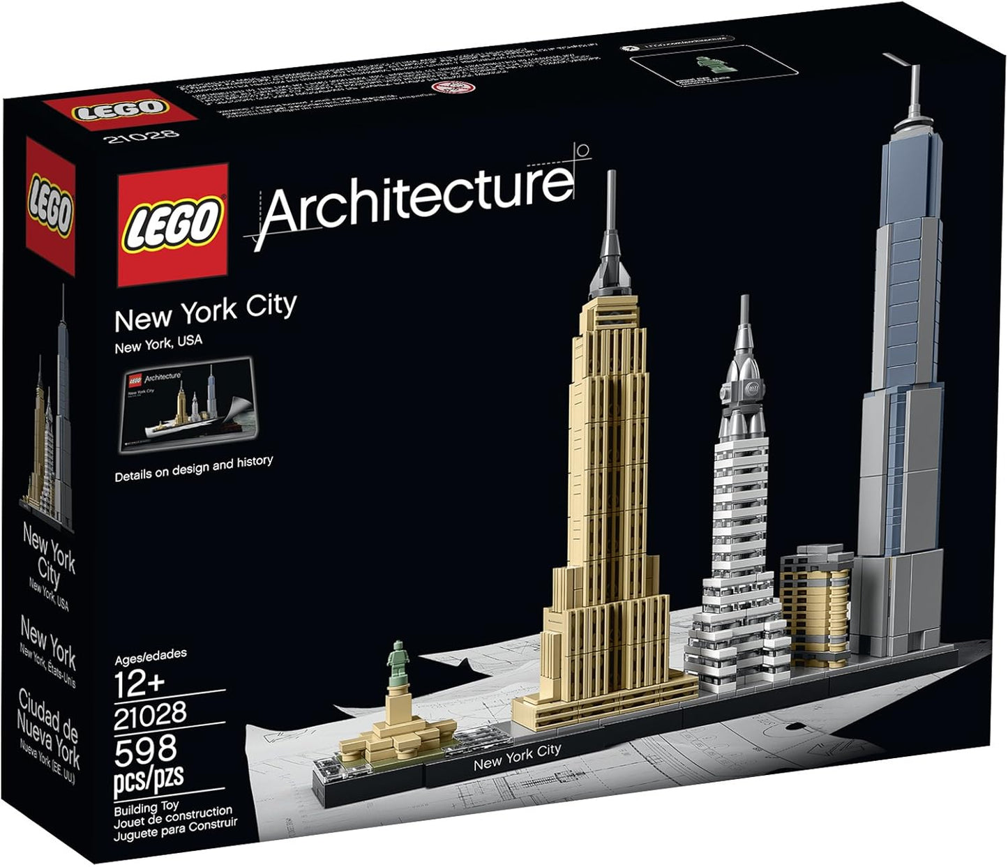 LEGO Architecture New York City Model Kit - Bedroom or Office Decor for Kids & Adults, Ages 12+ - Building Blocks to Display - NYC Gift & Souvenir Ideas - 21028