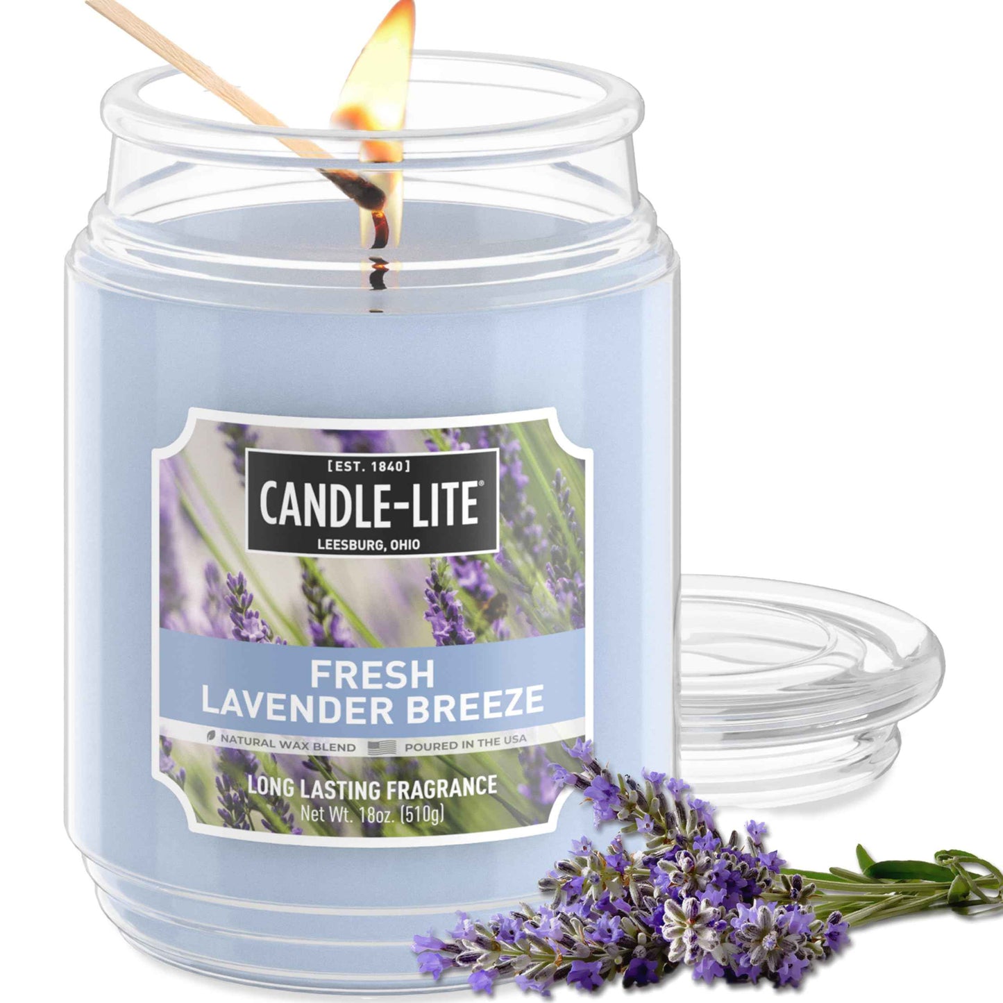Candle-lite Fall Scented Candles, Creamy Vanilla Swirl, 18 oz Jar, Proudly Poured in The USA, Aromatherapy Candle, Single-Wick with 110 Hours of Burn Time, Perfect for Creating a Relaxing Ambiance