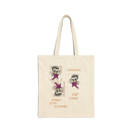 Grandma Family Love Together Joker Cute Funny   Cotton Canvas Tote Bag