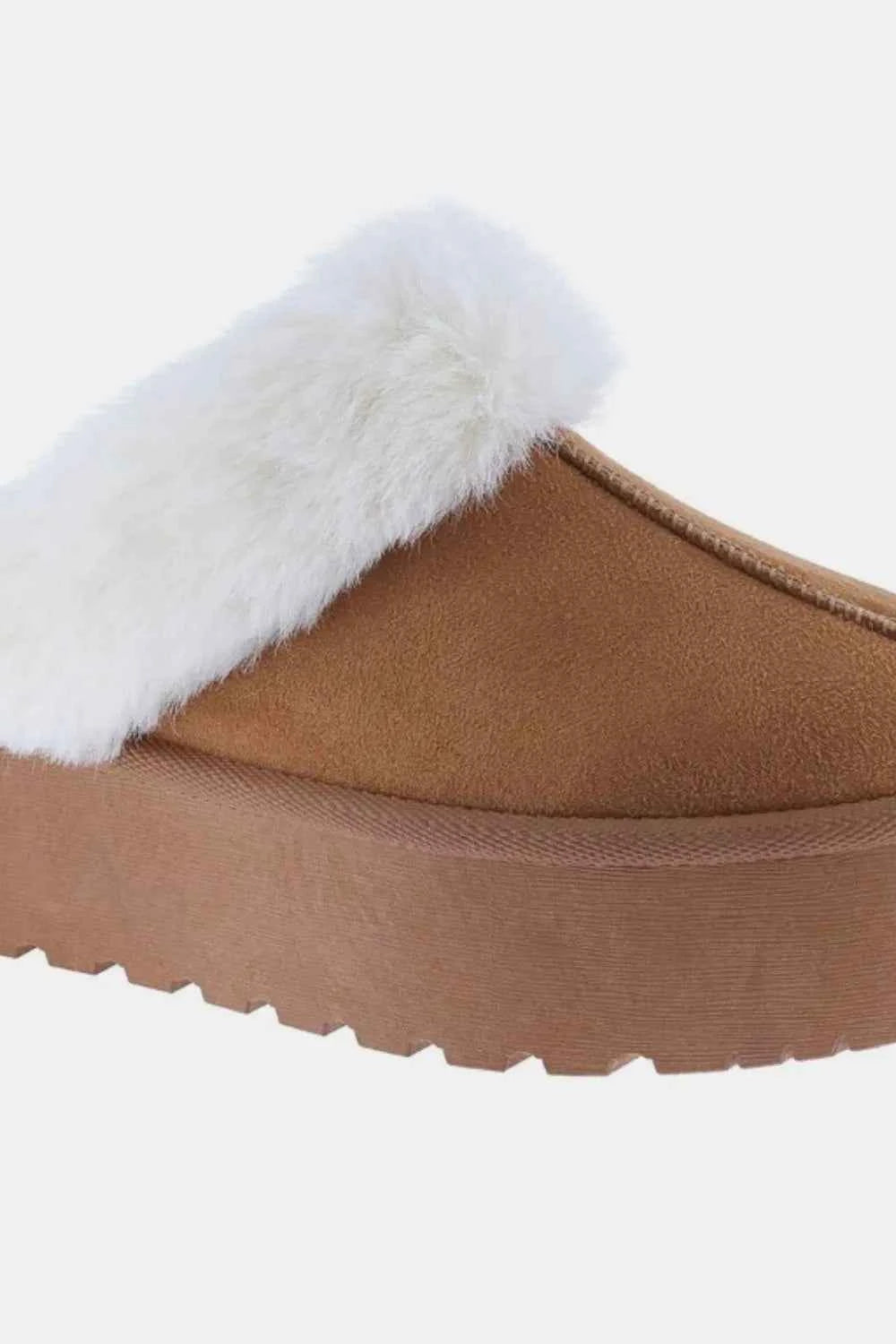 Weeboo Thick Bottom Fur Trim Snow Slippers