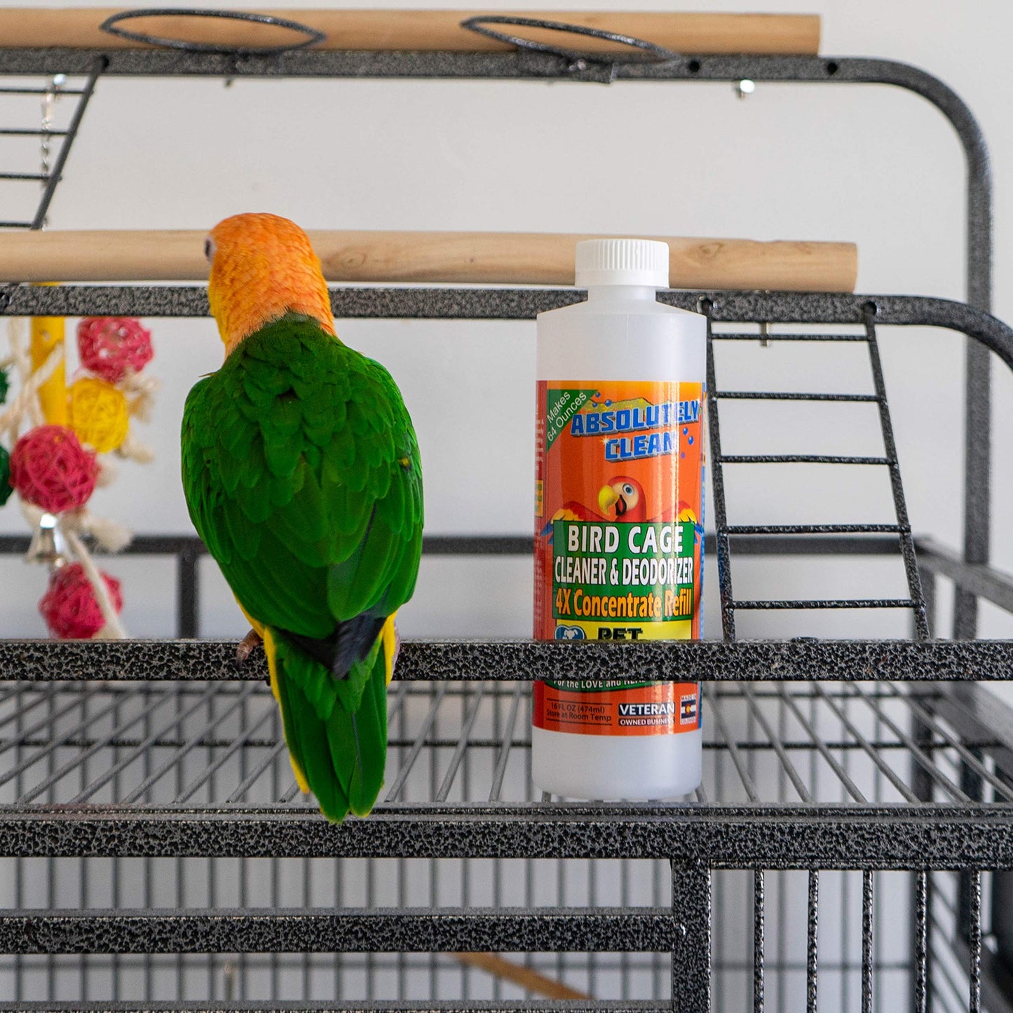 Absolutely Clean Amazing Bird Cage Cleaner and Deodorizer - Just Spray/Wipe - Safely & Easily Removes Bird Messes Quickly and Easily - Made in The US - Fragrance Free (16oz Pack of 1)