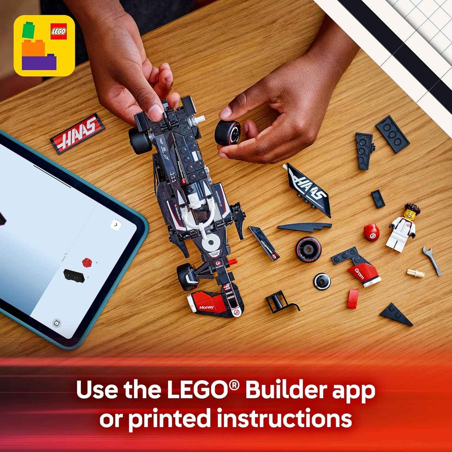 LEGO Speed Champions MoneyGram Haas F1 Team VF-24 Race Car Toy - Building Set for Kids, Boys & Girls, Ages 10+ - Toy Car for F1 Fans - Gift Idea for Birthday - 77250