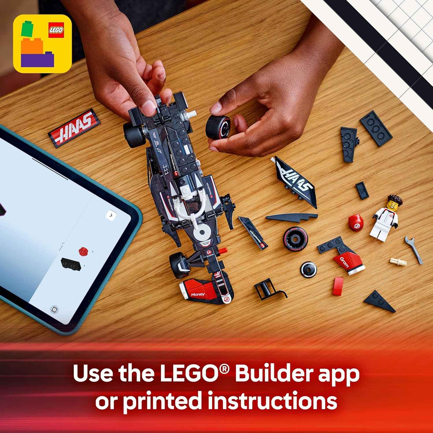 LEGO Speed Champions MoneyGram Haas F1 Team VF-24 Race Car Toy - Building Set for Kids, Boys & Girls, Ages 10+ - Toy Car for F1 Fans - Gift Idea for Birthday - 77250