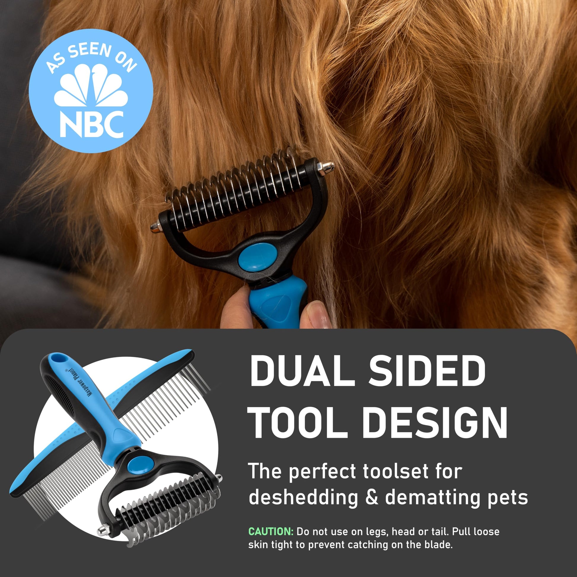 Maxpower Planet Pet Grooming Brush - Double Sided Shedding and Dematting Undercoat Rake Comb for Dogs and Cats,Extra Wide (B1 - Rake, Gloves & Comb, Large) jlhbookstore.store