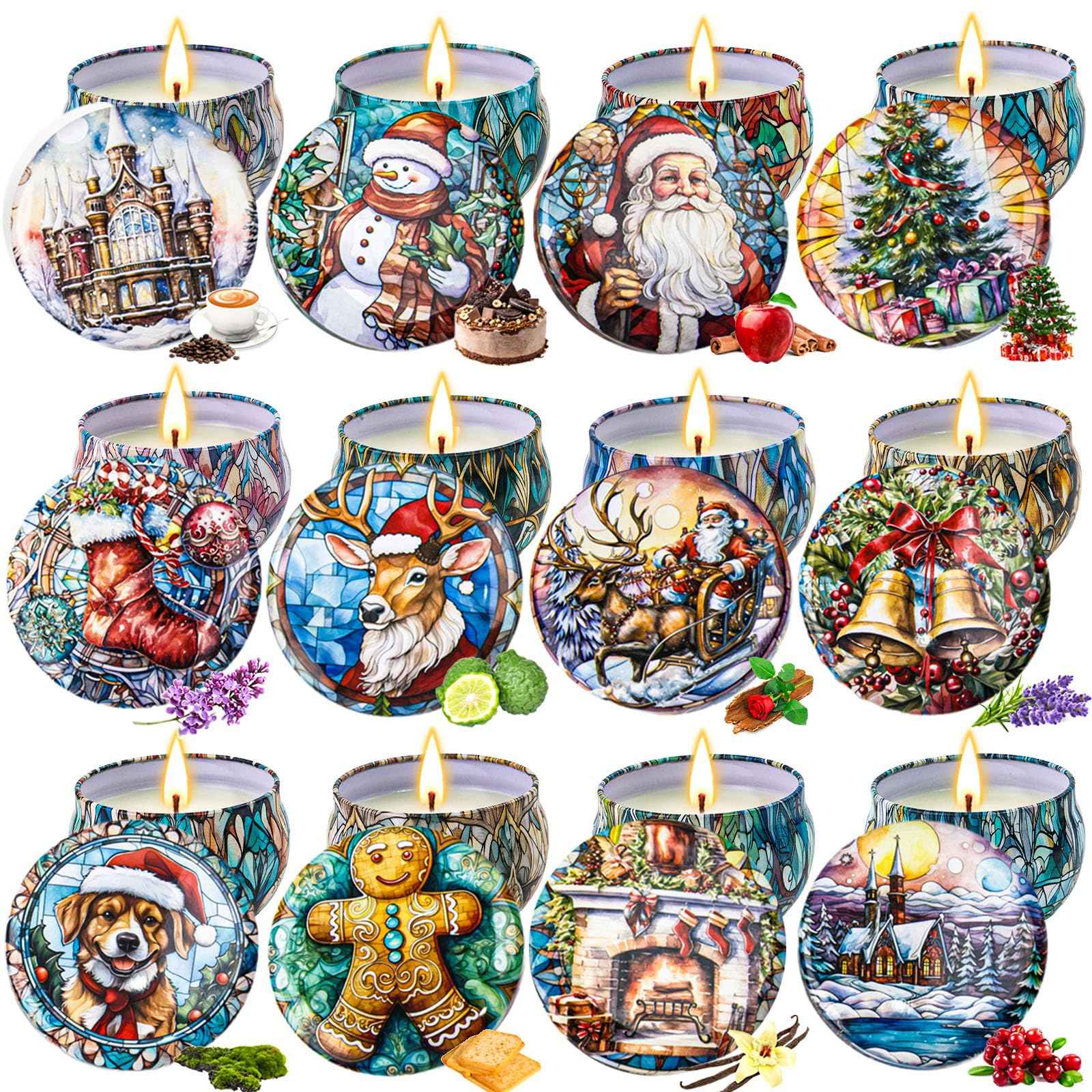 Scented Candles Gift Set,12 Pack Candles for Home Scented, 300 Hour Long Lasting Soy Wax Aromatherapy Candle Set, Birthday Gifts for Women with Gift Box