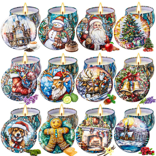 Scented Candles Gift Set,12 Pack Candles for Home Scented, 300 Hour Long Lasting Soy Wax Aromatherapy Candle Set, Birthday Gifts for Women with Gift Box