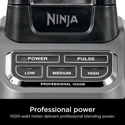 Ninja Professional Blender 1000W, Total Crushing Technology- Smoothies, Ice Crushing & Frozen Fruit, Full-Size Countertop Blender, 72-oz. Pitcher, Black & Grey, BL610 - Jlhbookstore.store
