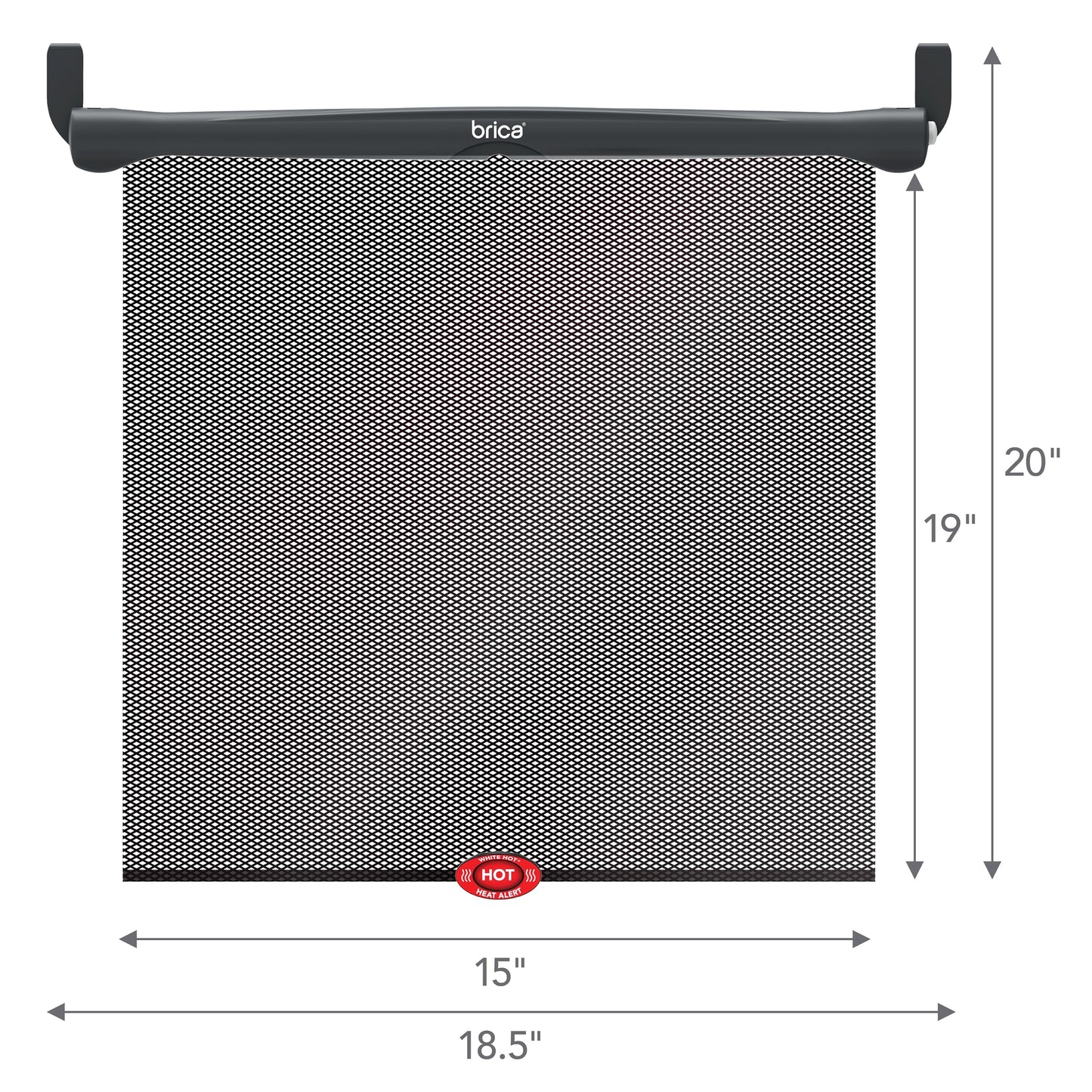 Munchkin Brica Sun Safety Car Window Shade with Heat Alert, Helps Block UVA/UVB Rays, 2 Pack, Black