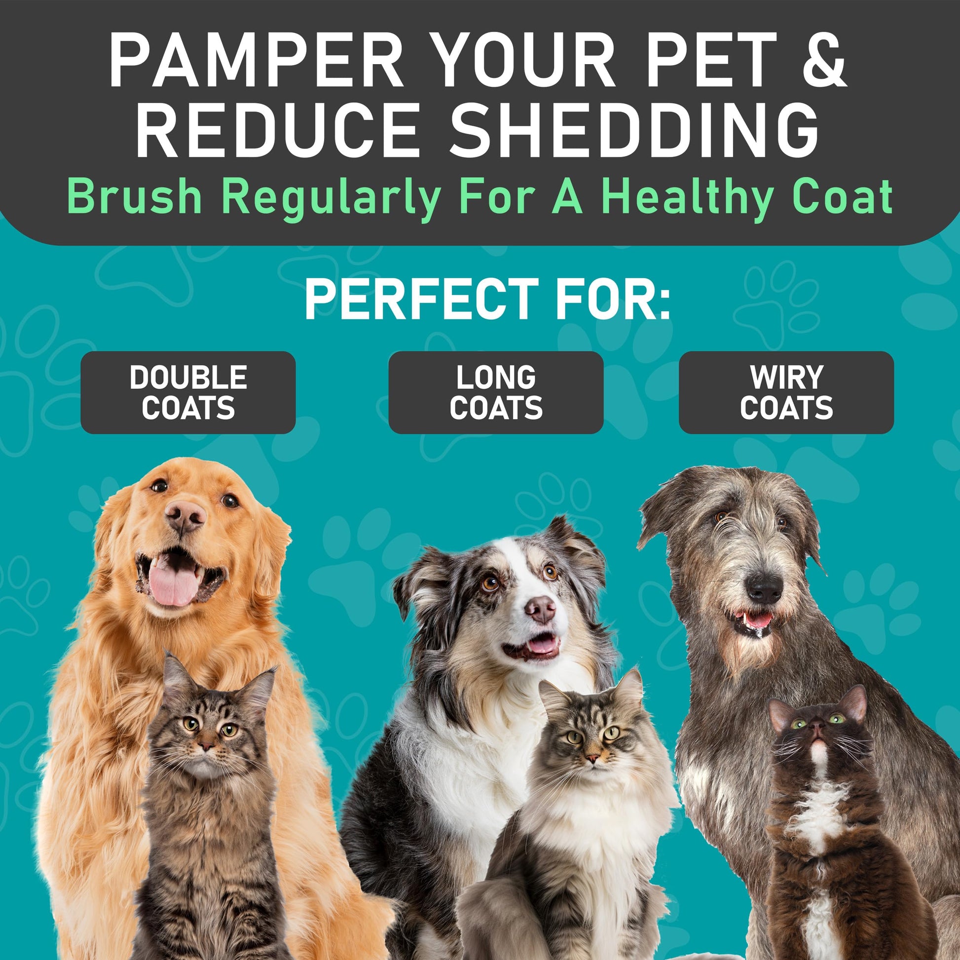 Maxpower Planet Pet Grooming Brush - Double Sided Shedding and Dematting Undercoat Rake Comb for Dogs and Cats,Extra Wide (B1 - Rake, Gloves & Comb, Large) jlhbookstore.store