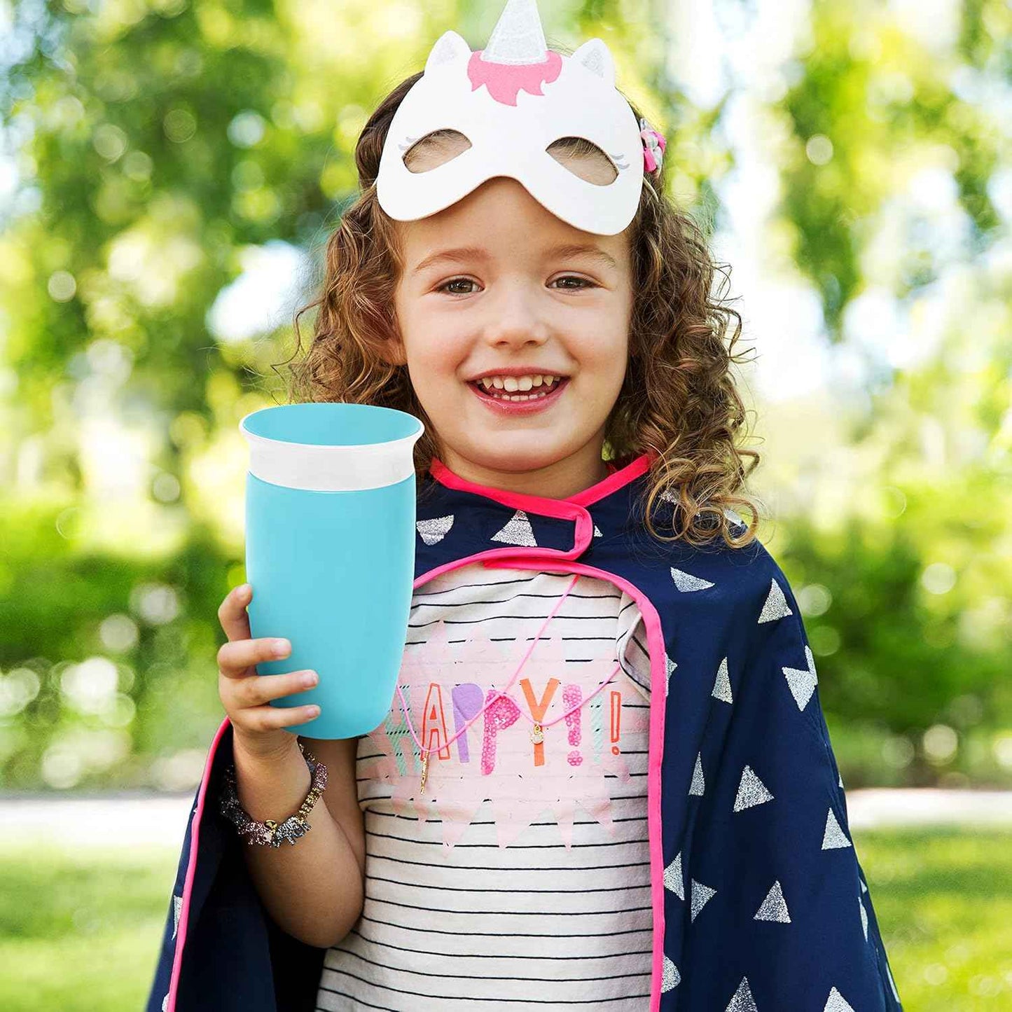 Munchkin Sippy Cups for Toddlers 1-3, Spill Proof Miracle 360 Cup, 10 Ounce, 2 Pack, Green/Blue