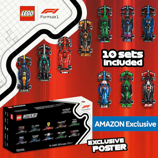 LEGO Speed Champions Ultimate Formula 1 Collector's Pack - Contains 10 Sets in 1 - Includes Exclusive Poster - Collectible F1 Model Car Kit - Gift for Christmas - 66802