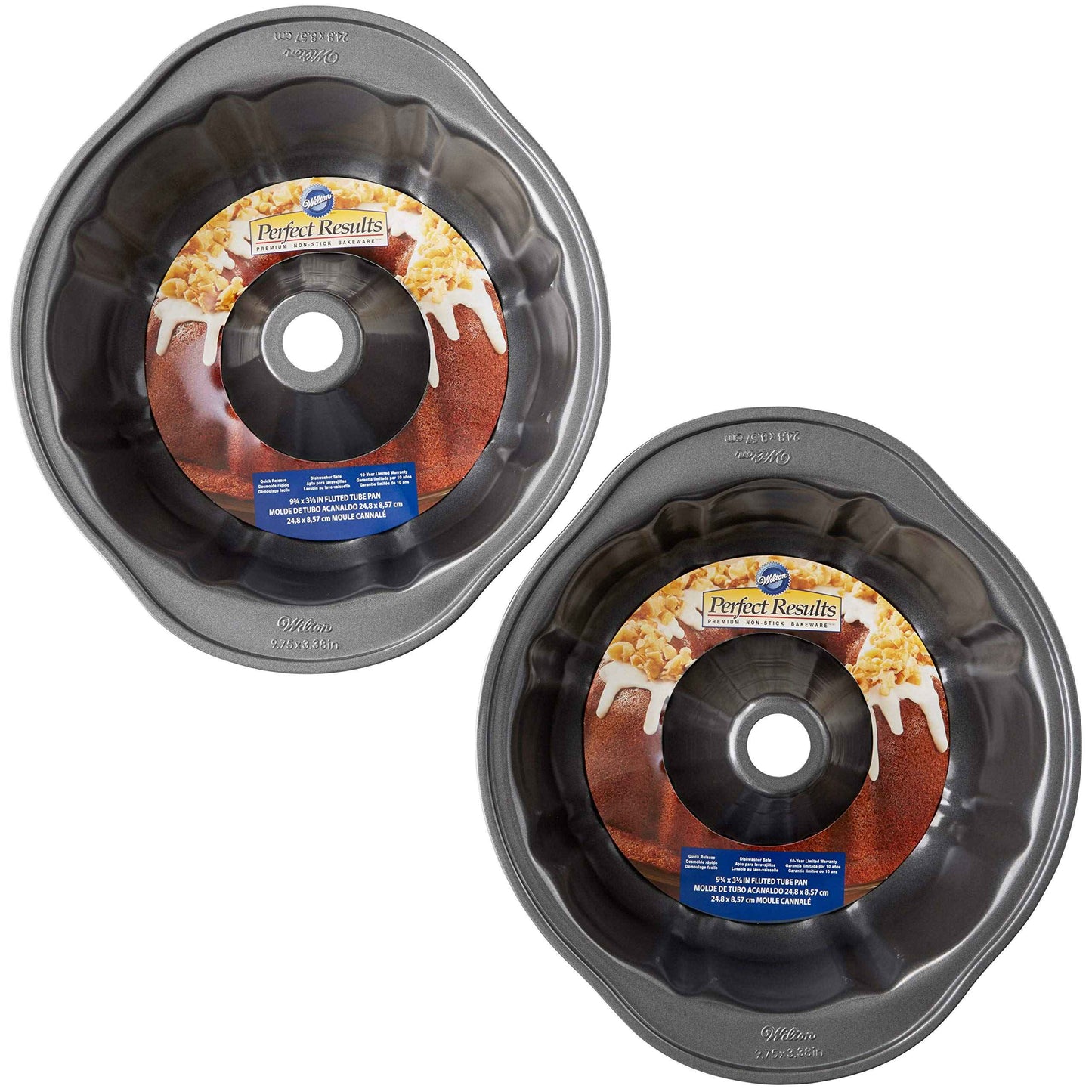 Wilton Gold Non-Stick 9.49 in Fluted Bundt Cake Pan, Stainless Steel Bakeware, Made without PFAS, Packaging May Vary