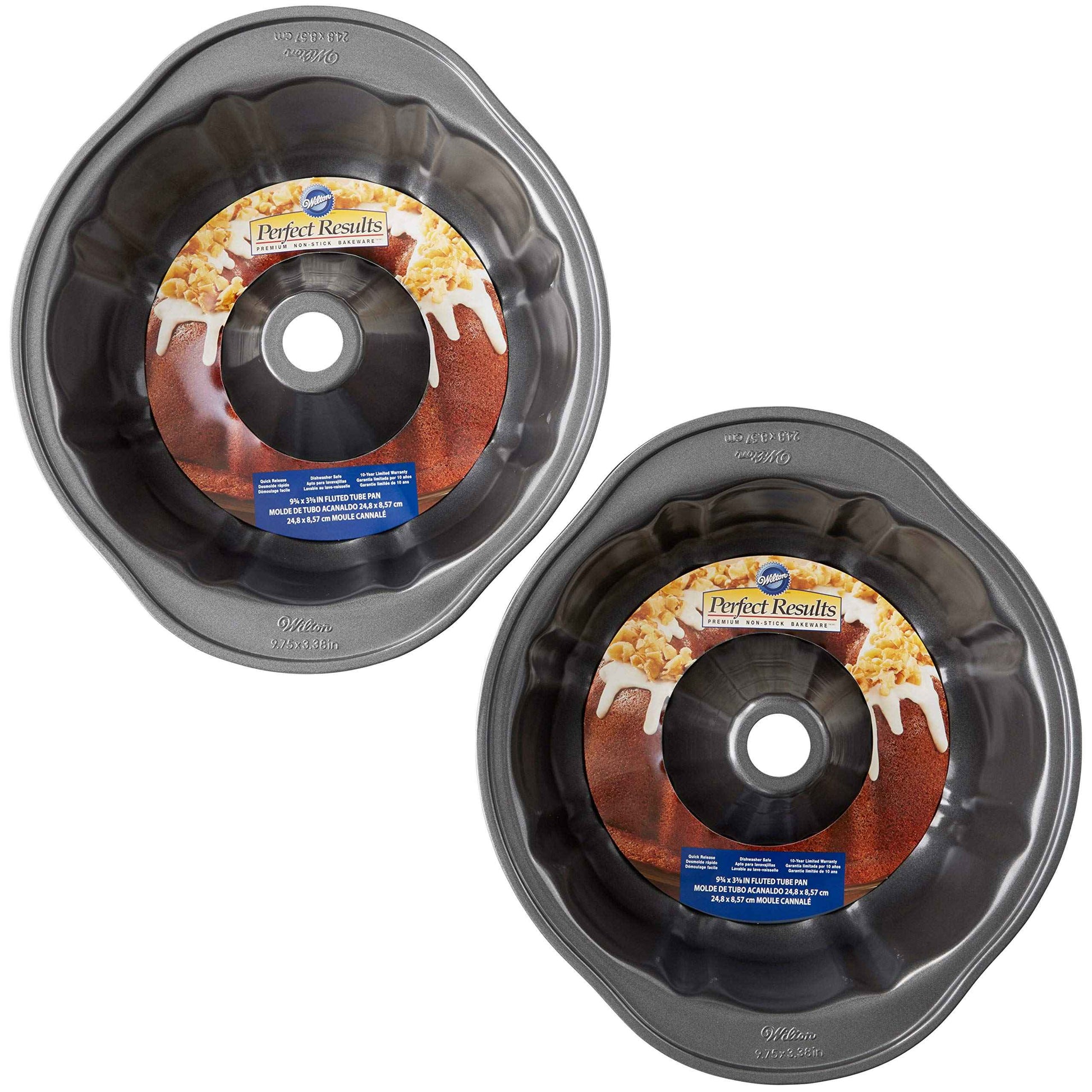 Wilton Gold Non-Stick 9.49 in Fluted Bundt Cake Pan, Stainless Steel Bakeware, Made without PFAS, Packaging May Vary