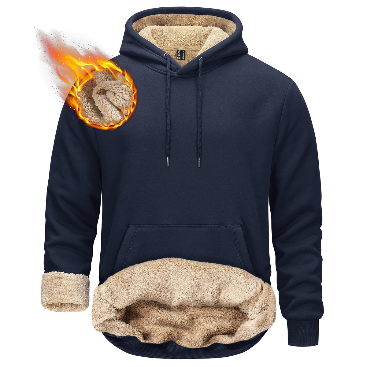 TACVASEN Men's Sherpa Lined Hoodies Winter Warm Fleece Hooded Sweatshirts