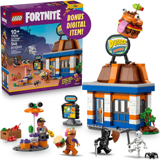 LEGO Fortnite Durrr Burger Restaurant Kids Toy - Video Game Building Set for Boys & Girls, Ages 10+ - Fortnite Minifigures Beach Boss, Grimy, and More - Gift Idea for Birthdays & Gaming Fans - 77076