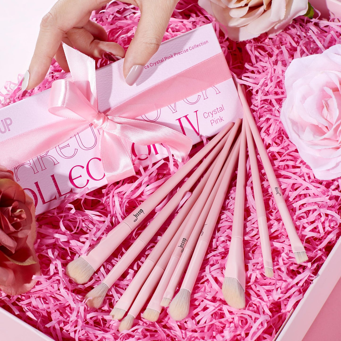 Jessup Makeup Brushes 14Pcs Makeup Brush Set Premium Synthetic Powder Foundation Contour Blush Concealer Eye Shadow Blending Liner Make Up Brush Kit Light Grey T329