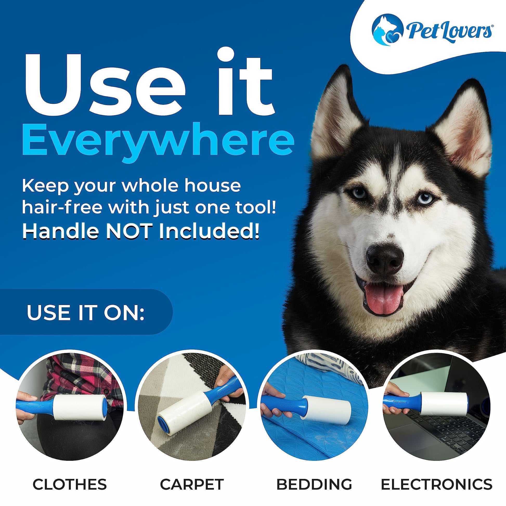 PetLovers Extra Sticky Lint Roller Mega Value Set 450 Sheets for Pet Hair Removal and Clothes, Dog and Cat Lint Remover 5 Pack jlhbookstore.store