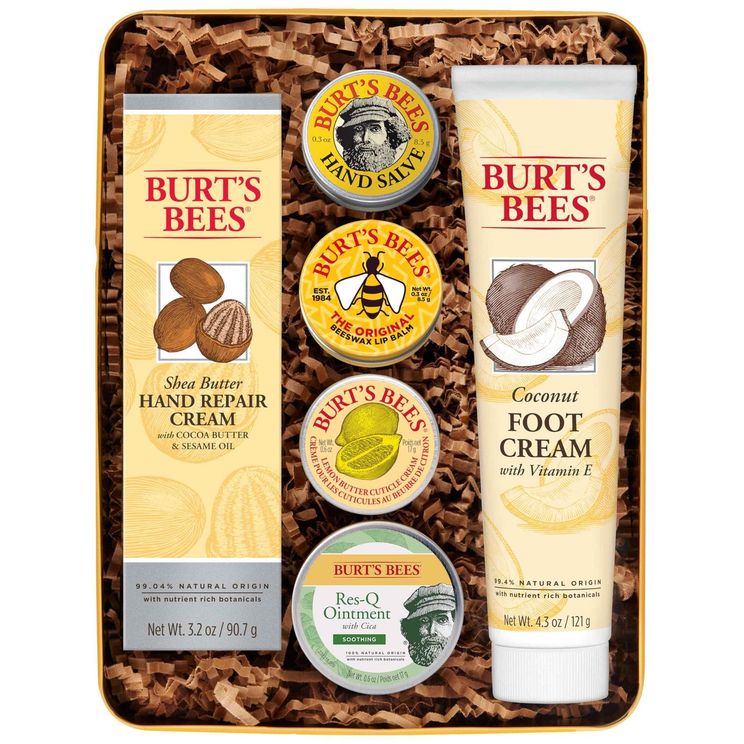Burt's Bees Christmas Gifts, 3 Body Skincare Stocking Stuffers, Hand Repair Set, 3 Hand Creams plus Gloves - Almond Milk Hand Cream, Lemon Butter Cuticle Cream, Shea Butter Hand Repair Cream
