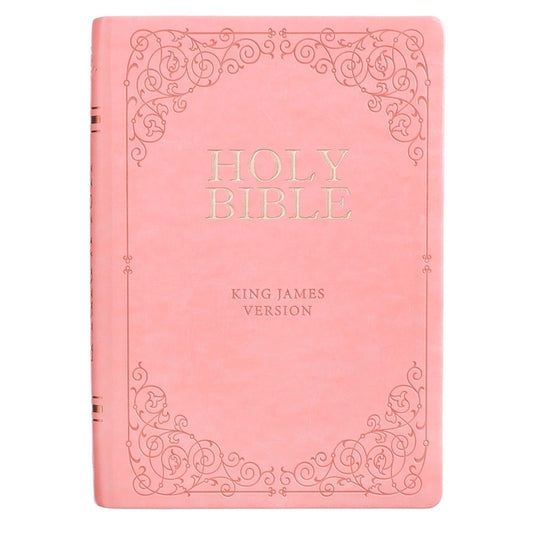 KJV Bible Giant Print Full-Size Faux Leather, Pink)